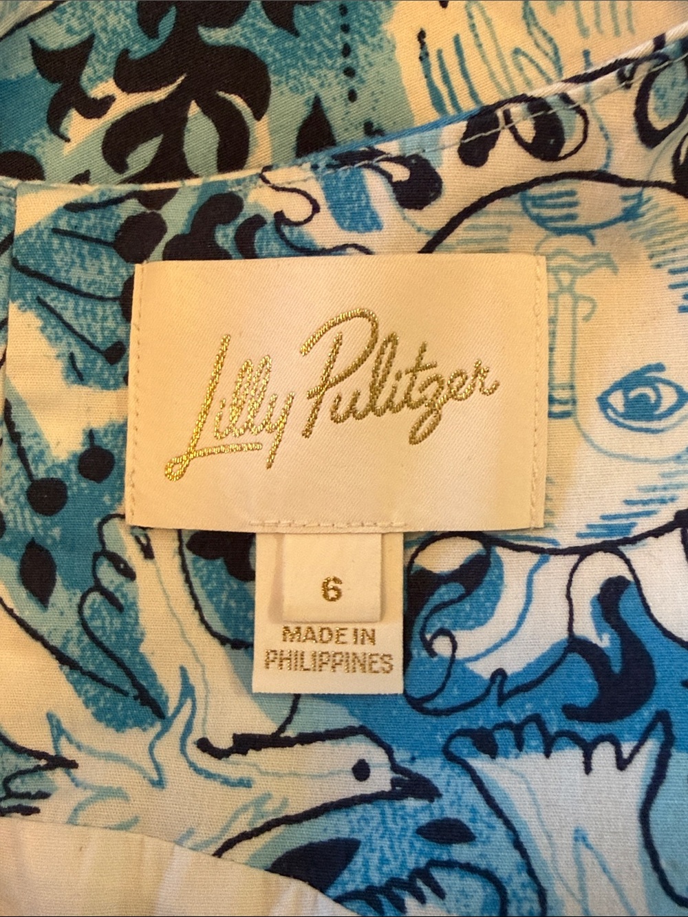 Lilly Pulitzer size 6 Sleeveless Blue & White Sunburst Print Maxi Dress - Picture 10 of 12
